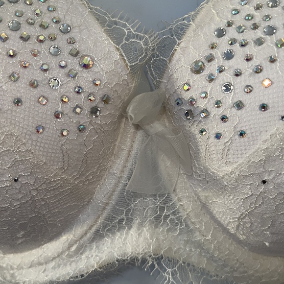 NWT bridal bra VS 34DDD /F crystals and white lace - Picture 6 of 17
